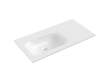 MEXEN - Vela umyvadlo zapuštěné do desky levá 91 x 46,5, bílá lesk 25239000L
