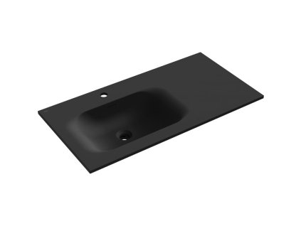 MEXEN - Vela umyvadlo zapuštěné do desky levá 91 x 46,5, černá mat 25239071L