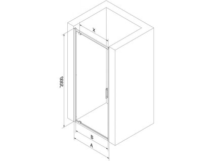 MEXEN - Exo sprchové dveře křídlové 100, transparent, zlatá 8181-100-000-50-00