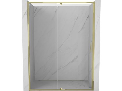 MEXEN - Exo sprchové dveře křídlové 145, transparent, zlatá 819-145-000-50-00