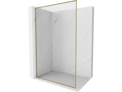 MEXEN/S - Kioto-XF L Sprchová zástěna WALK-IN s rámem 50 x 202, transparent 10 mm, zlato 800-050-174-50-00-XF