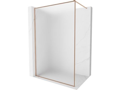 MEXEN/S - Kioto-XF Sprchová zástěna WALK-IN s rámem 60 x 202, dekor 10 mm, měď kartáčovaná 800-060-104-65-30-X