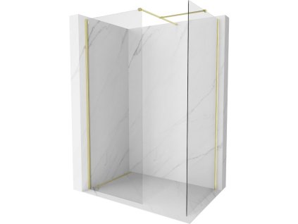 MEXEN/S - Kioto-X Sprchová zástěna WALK-IN 100 x 70, transparent 10 mm, zlato kartáčovaná 800-100-202-55-00-070-X
