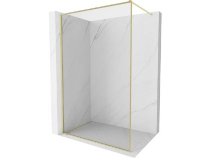 MEXEN/S - Kioto-XF Sprchová zástěna WALK-IN s rámem 110 x 202, transparent 10 mm, zlato kartáčovaná 800-110-104-55-00-X
