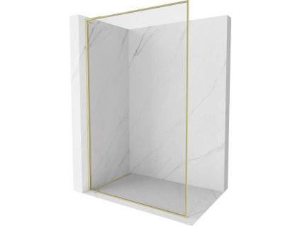 MEXEN/S - Kioto-F L Sprchová zástěna WALK-IN s rámem 115 x 202, transparent 8 mm, zlato kartáčovaná 800-115-174-55-00