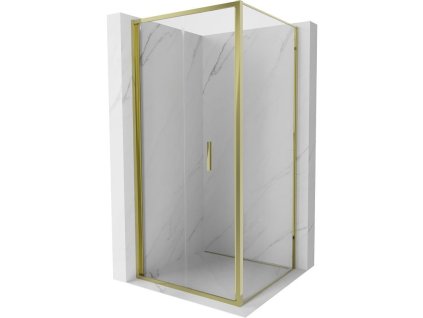 MEXEN/S - Exo sprchový kout skládací dveře 95 x 95, transparent, zlato 816-095-095-50-00