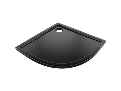 MEXEN - Flow Sprchová vanička čtvrtkruh slim 90 x 90, černá mat 46Q709090