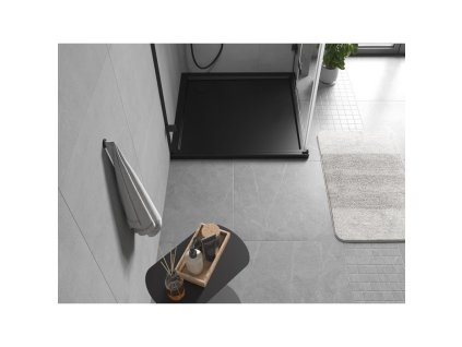 MEXEN - Flow Sprchová vanička čtvercová slim 70 x 70, černá mat 46S707070