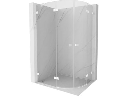 MEXEN/S - Lunar sprchový kout čtvrtkruh křídlový levá 90 x 80, transparent, bílá 833-090L-080P-20-00