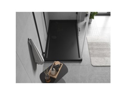 MEXEN - Flow sprchová vanička obdélníková slim 85 x 140, černá mat 46R708514