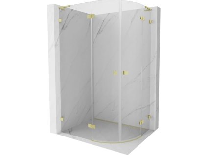 MEXEN/S - Lunar L sprchový kout čtvrtkruh křídlový levá 100 x 90, transparent, zlato kartáčovaná 833L-100L-090P-55-00