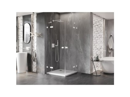 MEXEN/S - Lunar Duo sprchový kout dveře křídlové 70 x 70, transparent, bílá 834-070L-070P-20-00