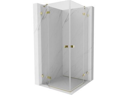 MEXEN/S - Lunar Duo sprchový kout dveře křídlové 90 x 90, transparent, zlato 834-090L-090P-50-00