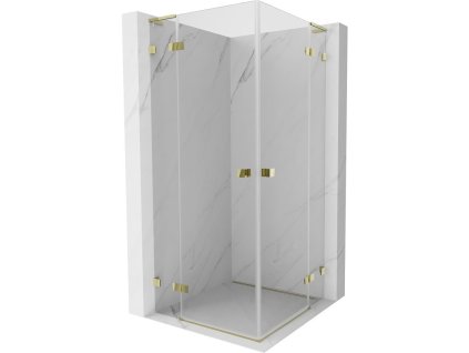 MEXEN/S - Lunar L Duo sprchový kout dveře křídlové 70 x 70, transparent, zlato 834L-070L-070P-50-00