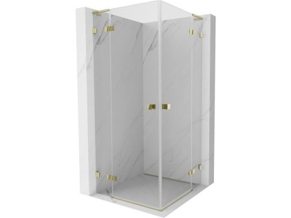 MEXEN/S - Lunar L Duo sprchový kout dveře křídlové 85 x 85, transparent, zlato 834L-085L-085P-50-00