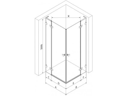 MEXEN/S - Lunar L Duo sprchový kout dveře křídlové 100 x 90, transparent, zlato 834L-100L-090P-50-00