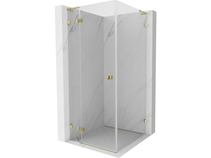 MEXEN/S - Lunar L sprchový kout dveře křídlové levá 70 x 70, transparent, zlato 834L-070-070-50-00-L
