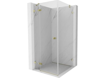 MEXEN/S - Lunar sprchový kout dveře křídlové levá 70 x 70, transparent, zlato 834-070-070-50-00-L