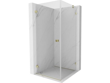 MEXEN/S - Lunar-B sprchový kout dveře křídlové levá 70 x 70, transparent, zlato 832-070-070-50-00-L