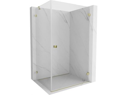 MEXEN/S - Lunar-B sprchový kout dveře křídlové pravá 75 x 70, transparent, zlato 832-075-070-50-00-P
