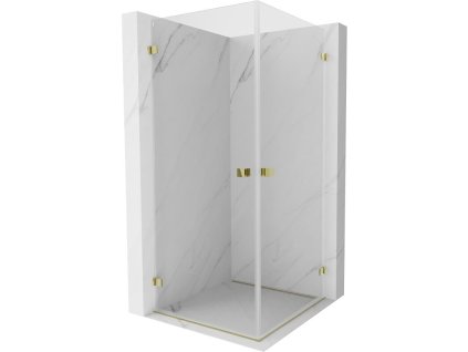 MEXEN/S - Lunar-B Duo sprchový kout dveře křídlové 75 x 75, transparent, zlato 832-075L-075P-50-00