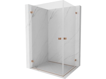 MEXEN/S - Lunar-B Duo sprchový kout dveře křídlové 90 x 85, transparent, měď kartáčovaná 832-090L-085P-65-00