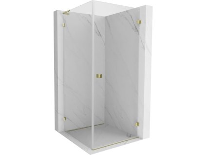 MEXEN/S - Lunar-B L sprchový kout dveře křídlové pravá 70 x 70, transparent, zlato 832L-070-070-50-00-P
