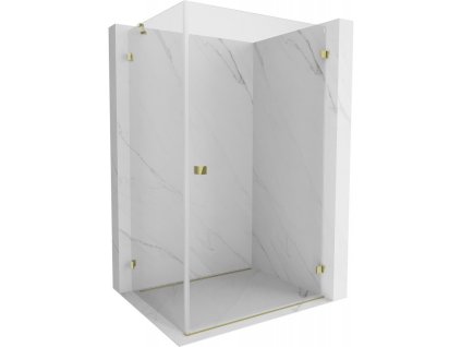 MEXEN/S - Lunar-B L sprchový kout dveře křídlové pravá 90 x 70, transparent, zlato 832L-090-070-50-00-P