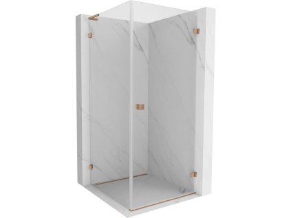 MEXEN/S - Lunar-B L sprchový kout dveře křídlové pravá 70 x 70, transparent, měď kartáčovaná 832L-070-070-65-00-P