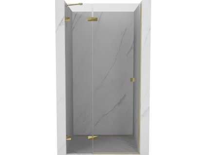MEXEN/S - Lunar sprchové dveře křídlové levé 80, transparent, zlatá 834-080-000-50-00-L