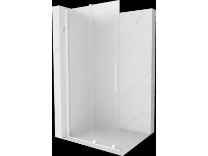 MEXEN/S - Velar Sprchová zástěna posuvná Walk-in 110 x 200, dekor 8 mm, bílá 871-110-000-33-20