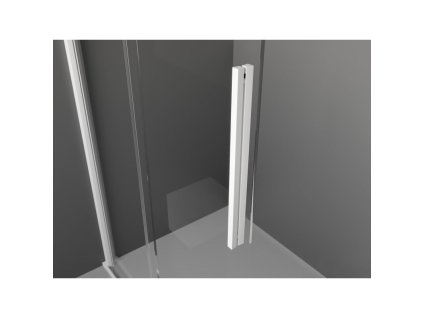 MEXEN/S - Velar L Sprchová zástěna posuvná Walk-in 90 x 200, dekor 8 mm, bílá 871-090-003-33-20