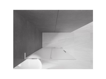 MEXEN/S - Velar L Sprchová zástěna posuvná Walk-in 110 x 200, dekor 8 mm, chrom 871-110-003-33-01