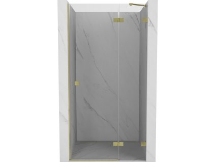 MEXEN/S - Lunar sprchové dveře křídlové pravé 100, transparent, zlatá kartáčovaná 834-100-000-55-00-P