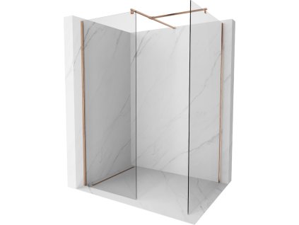 MEXEN/S - Kioto Sprchová zástěna WALK-IN 100 x 100, transparent, měď kartáčovaná 800-100-202-65-00-100