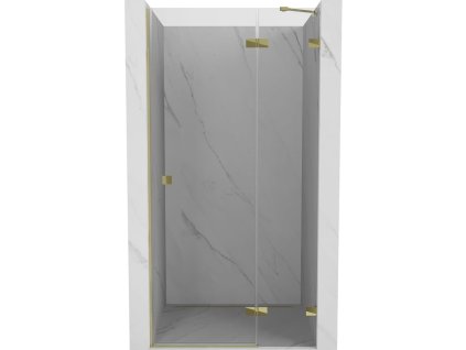 MEXEN/S - Lunar sprchové dveře křídlové pravé 115, transparent, zlatá 834-115-000-50-00-P