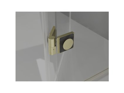 MEXEN/S - Lunar sprchové dveře křídlové pravé 115, transparent, zlatá kartáčovaná 834-115-000-55-00-P