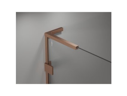 MEXEN/S - Lunar L Sprchová zástěna WALK-IN pravá 120 x 200, transparent 8 mm, měď kartáčovaná 830L-120-000-65-00-P