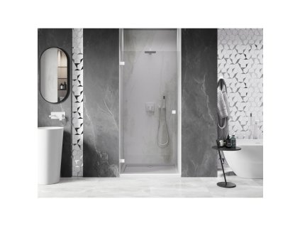 MEXEN/S - Lunar-B sprchové dveře křídlové levé 60, transparent, bílá 832-060-000-20-00-L