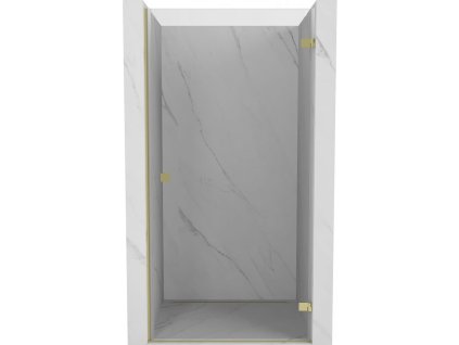 MEXEN/S - Lunar-B sprchové dveře křídlové pravé 65, transparent, zlatá 832-065-000-50-00-P