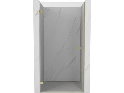 MEXEN/S - Lunar-B sprchové dveře křídlové levé 70, transparent, zlatá 832-070-000-50-00-L