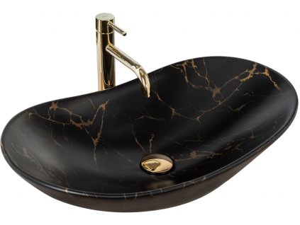REA - Umyvadlo na desku Royal 60 Black Marble Mat REA-U7478