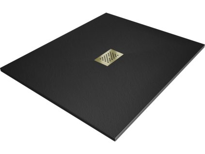 MEXEN/S - Hugo sprchová vanička SMC 110x100, černá, krytka zlatá 42701011-G