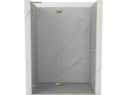MEXEN/S - Lunar L sprchové dveře křídlové levé 135, transparent, zlatá 834L-135-000-50-00-L