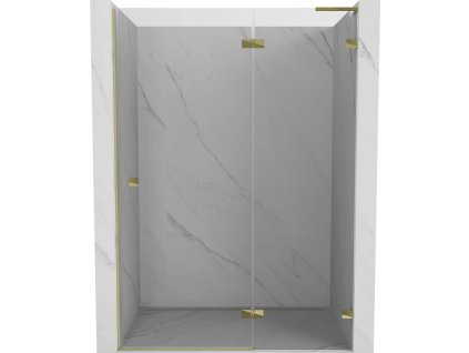 MEXEN/S - Lunar L sprchové dveře křídlové pravé 140, transparent, zlatá 834L-140-000-50-00-P