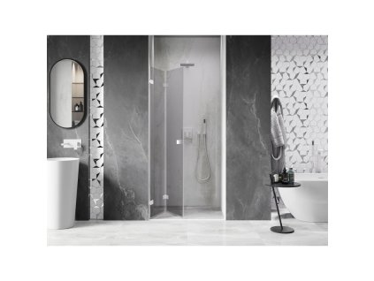 MEXEN/S - Lunar-F skládací sprchové dveře levé 75, transparent, bílá 836-075-000-20-00-L