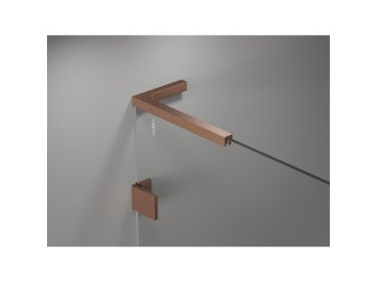 MEXEN/S - Lunar L vanová zástěna FIX 60 x 150, transparent, měď kartáčovaná 897L-060-000-65-00