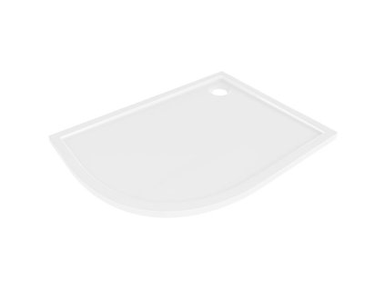 MEXEN - Flow Sprchová vanička čtvrtkruh asymetrická slim pravá 90 x 80, bílá lesk 46Q108090R