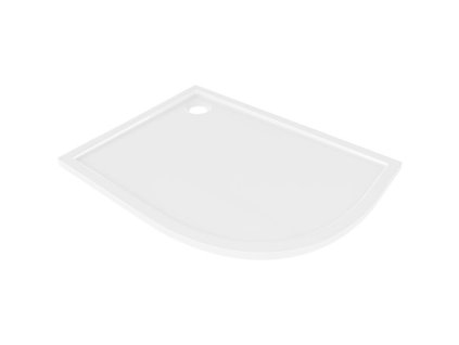 MEXEN - Flow Sprchová vanička čtvrtkruh asymetrická slim levá 100 x 90, bílá lesk 46Q109010L
