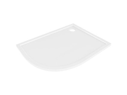 MEXEN - Flow Sprchová vanička čtvrtkruh asymetrická slim pravá 100 x 90, bílá lesk 46Q109010R